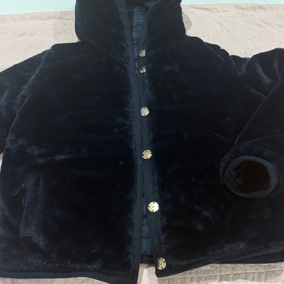 Reversible Faux Fur Hooded Puffer Jacket REBECCA MINKOFF - Picture 6 of 17